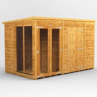 Power Sheds 10 x 6 Power Pent Summerhouse Combi including 6ft Side Store