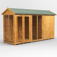 Power Sheds 12 x 4 Power Apex Summerhouse Combi including 4ft Side Store