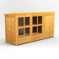 Power Sheds 12 x 4 Power Pent Potting Shed Combi including 4ft Side Store