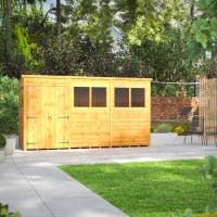 Power Sheds 12 x 4 Power Pent Double Door Garden Shed