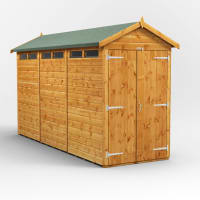 Power Sheds 12 x 4 Power Apex Double Door Security Shed