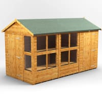 Power Sheds 12 x 6 Power Apex Potting Shed Combi including 4ft Side Store
