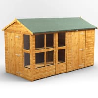 Power Sheds 12 x 6 Power Apex Potting Shed Combi including 6ft Side Store