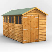 Power Sheds 12 x 6 Power Overlap Apex Double Door Garden Shed