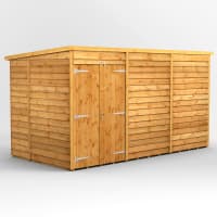 Power Sheds 12 x 6 Power Overlap Pent Windowless Double Door Garden Shed