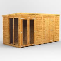 Power Sheds 12 x 6 Power Pent Summerhouse Combi including 6ft Side Store