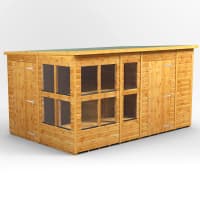Power Sheds 12 x 8 Power Pent Potting Shed Combi including 6ft Side Store