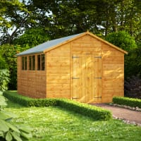 Power Sheds 14 x 10 Power Apex Double Door Garden Shed