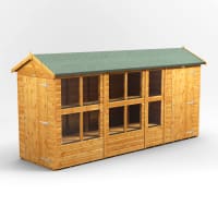 Power Sheds 14 x 4 Power Apex Potting Shed Combi including 4ft Side Store
