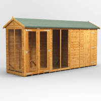Power Sheds 14 x 4 Power Apex Summerhouse Combi including 4ft Side Store