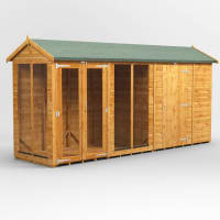 Power Sheds 14 x 4 Power Apex Summerhouse Combi including 6ft Side Store