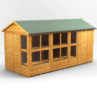 Power Sheds 14 x 6 Power Apex Potting Shed Combi including 4ft Side Store