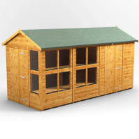 Power Sheds 14 x 6 Power Apex Potting Shed Combi including 6ft Side Store
