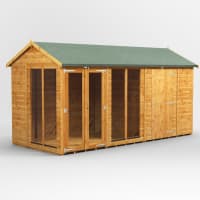 Power Sheds 14 x 6 Power Apex Summerhouse Combi including 6ft Side Store