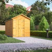 Power Sheds 14 x 6 Power Apex Windowless Double Door Garden Shed