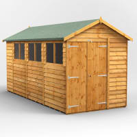 Power Sheds 14 x 6 Power Overlap Apex Double Door Garden Shed