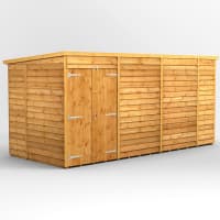 Power Sheds 14 x 6 Power Overlap Pent Windowless Double Door Garden Shed