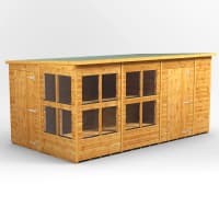 Power Sheds 14 x 8 Power Pent Potting Shed Combi including 6ft Side Store