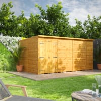 Power Sheds 14 x 8 Power Pent Windowless Double Door Garden Shed