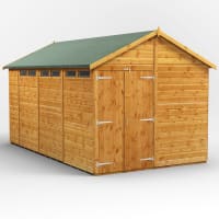 Power Sheds 14 x 8 Power Apex Double Door Security Shed