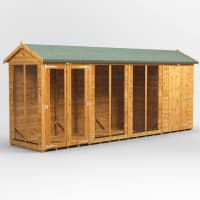 Power Sheds 16 x 4 Power Apex Summerhouse Combi including 4ft Side Store