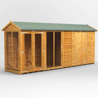 Power Sheds 16 x 4 Power Apex Summerhouse Combi including 6ft Side Store