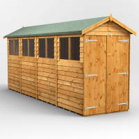 Power Sheds 16 x 4 Power Overlap Apex Double Door Garden Shed