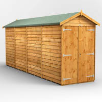 Power Sheds 16 x 4 Power Overlap Apex Windowless Double Door Garden Shed