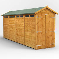 Power Sheds 16 x 4 Power Apex Double Door Security Shed