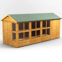 Power Sheds 16 x 6 Power Apex Potting Shed Combi including 4ft Side Store