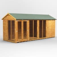 Power Sheds 16 x 6 Power Apex Summerhouse Combi including 4ft Side Store