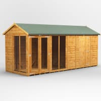 Power Sheds 16 x 6 Power Apex Summerhouse Combi including 6ft Side Store