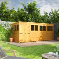 Power Sheds 16 x 6 Power Pent Double Door Garden Shed