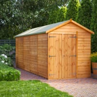 Powersheds 8 x 6 Overlap Apex Double Door Garden Shed