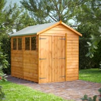 Powersheds 8 x 6 Overlap Apex Double Door Garden Shed