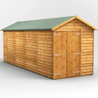 Powersheds 8 x 6 Overlap Apex Windowless Double Door Garden Shed