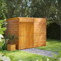 Powersheds 8 x 6 Overlap Pent Windowless Double Door Garden Shed