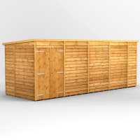 Powersheds 8 x 6 Overlap Pent Windowless Double Door Garden Shed