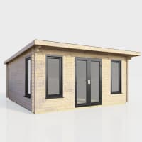 Power Sheds 16 x 14 Power Pent Log Cabin Doors Central 44mm