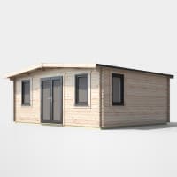 Power Sheds 16 x 18 Power Chalet Log Cabin Doors Central 44mm