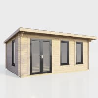 Power Sheds 18 x 10 Power Pent Log Cabin Doors to the Left 44mm