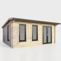 Power Sheds 18 x 12 Power Apex Log Cabin Doors to the Right 44mm