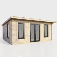 Power Sheds 18 x 12 Power Pent Log Cabin Doors Central 44mm