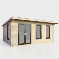 Power Sheds 18 x 12 Power Pent Log Cabin Doors to the Left 44mm