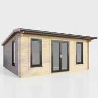 Power Sheds 18 x 14 Power Apex Log Cabin Doors Central 44mm