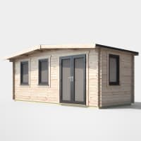 Power Sheds 8 x 18 Power Chalet Log Cabin Doors to the Right 44mm