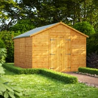 Power Sheds 12 x 10 Power Apex Windowless Double Door Garden Shed