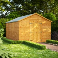 Power Sheds 16 x 10 Power Apex Windowless Double Door Garden Shed