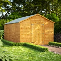 Power Sheds 20 x 10 Power Apex Windowless Double Door Garden Shed