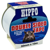 Hippo Double Sided Tape 10m x 50mm White